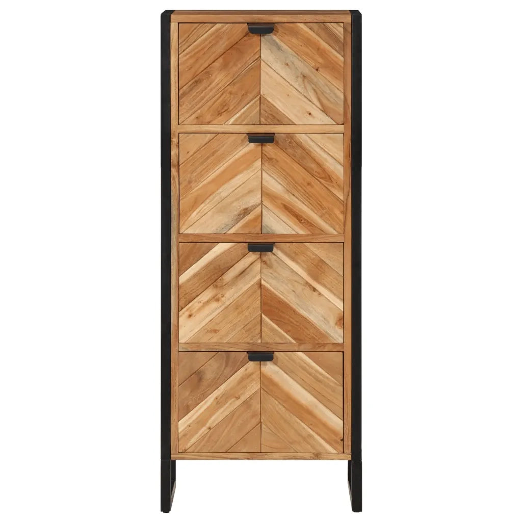 Mobile da Bagno 40x30x100 cm Legno Massello di Acacia e Ferro 372746