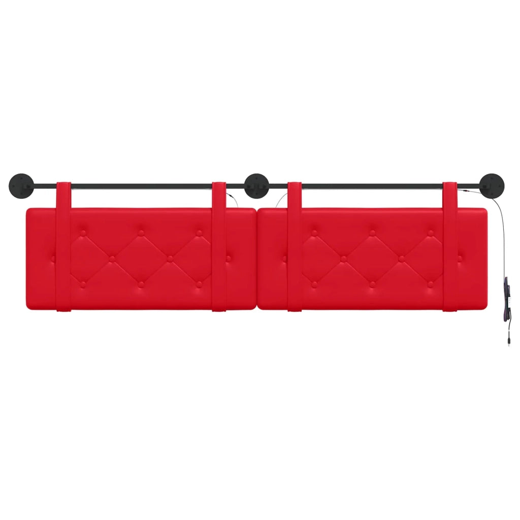 Testiera | Testata sospesa Con luce LED Rosso Similpelle