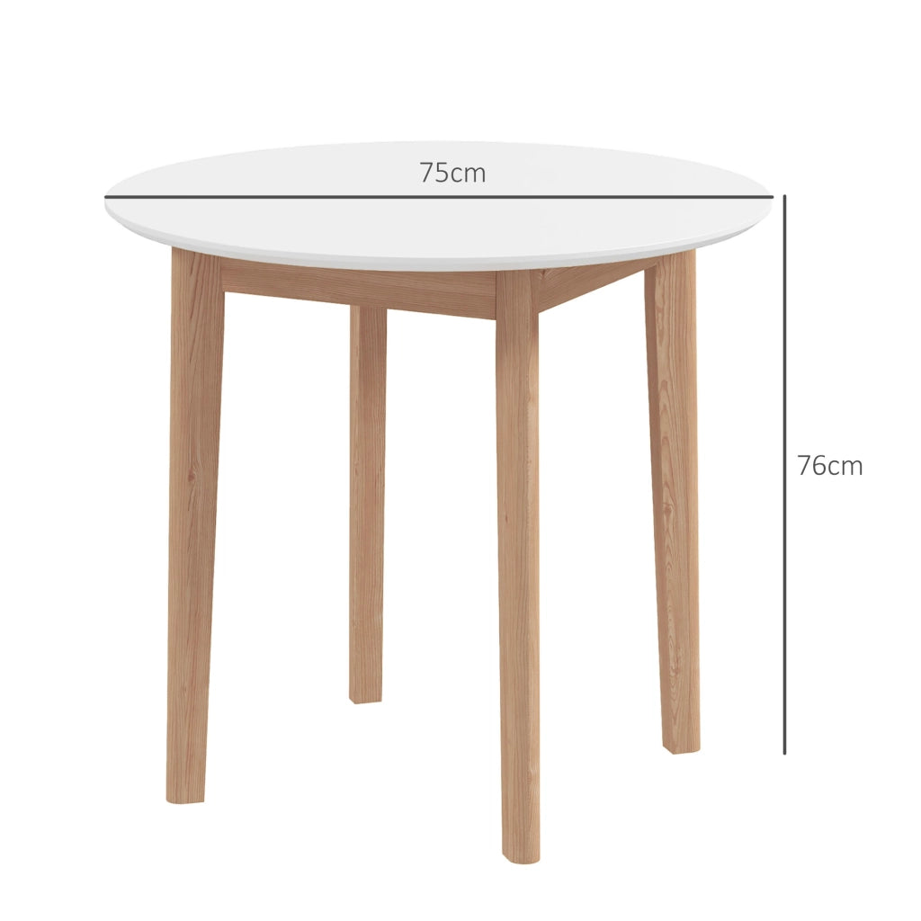 Tavolo da pranzo rotondo ¨C zephmum ¨C bianco + legno naturale 75x75x76 cm