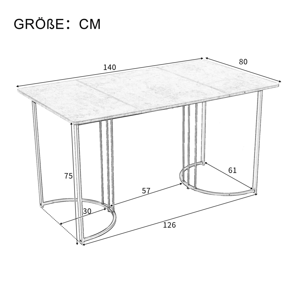 Set da pranzo 140x80x75 cm con tavolo effetto marmo; sedie in velluto; beige