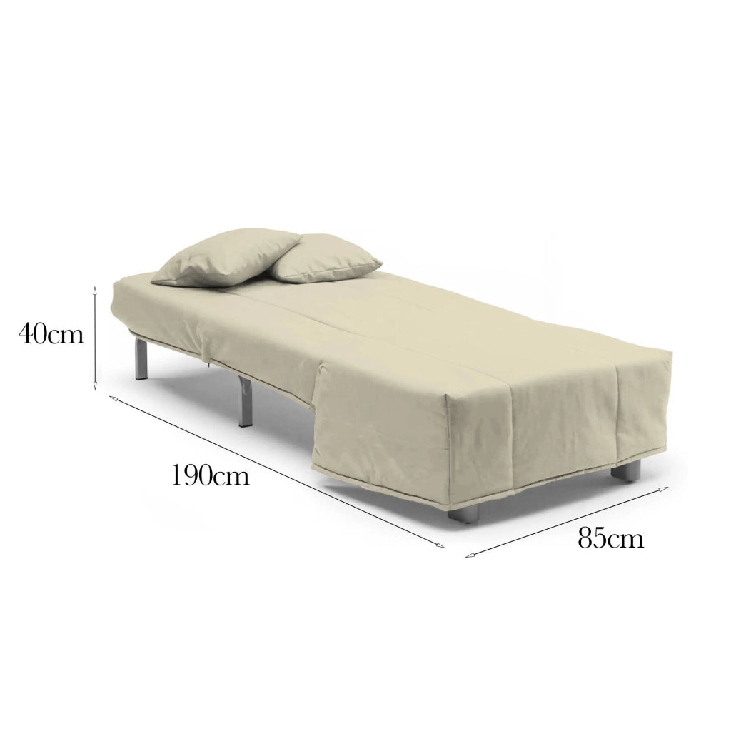 Poltroncina Andreou, Poltrona Sfoderabile Made in Italy, 85x90x85h cm Beige