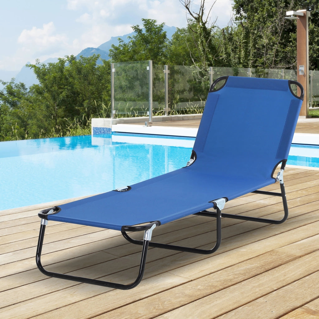 Lettino prendisole reclinabile ¨C zephmum ¨C Blu, metallo, 190x56x28 cm