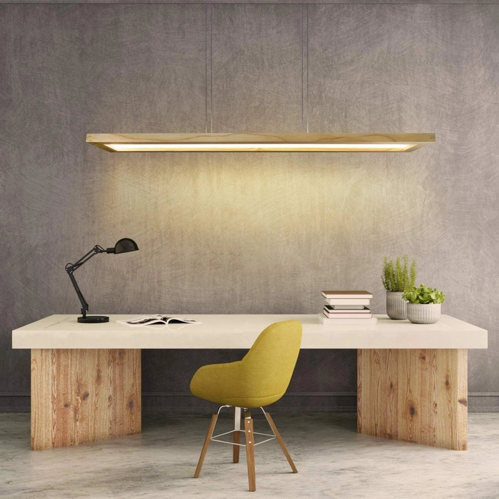 ZMH Lampada a sospensione legno rustico regolabile altezza con telecomando sala pranzo soggiorno