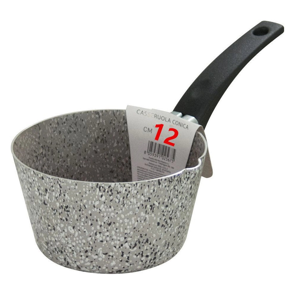 Trade Shop - Pentolino Casseruola Conica 12-16 Cm Rivestimento Antiaderente Antigraffio Con Manico -