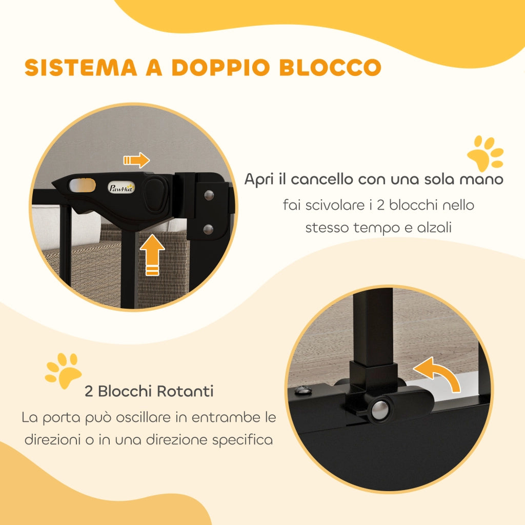 Cancellino per Cani a 2 Estensioni Regolabile ¨C Zephmum ¨C Nero, Acciaio, 100 cm