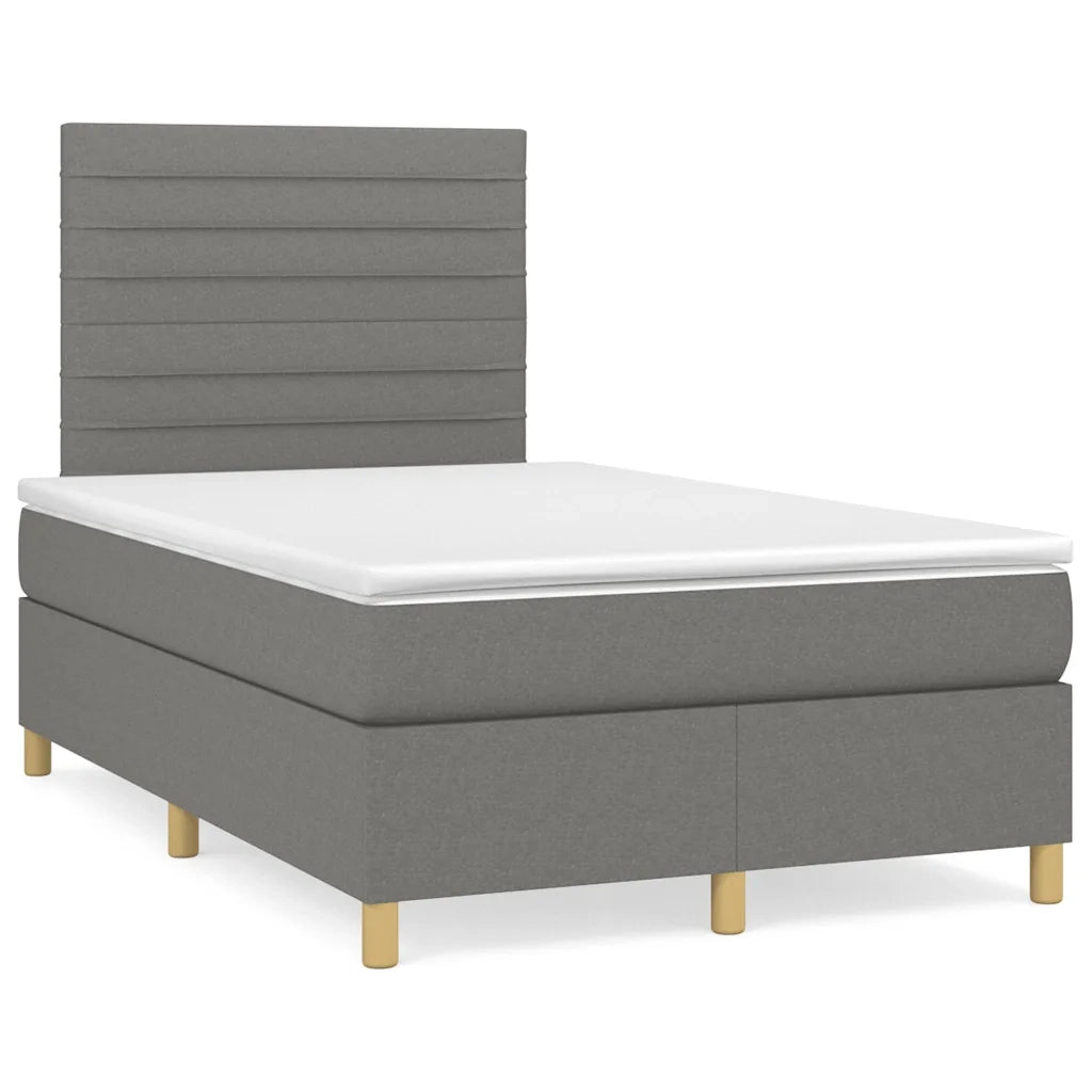 Giroletto a Molle con Materasso Grigio Scuro 120x190cm Tessuto