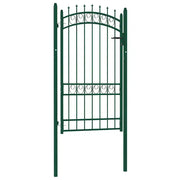 Cancello per recinzione Emmen con punte in acciaio 103x134,5 cm verde 146376