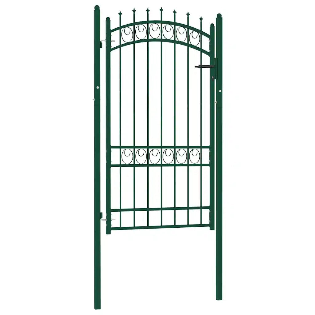 Cancello per recinzione Emmen con punte in acciaio 103x134,5 cm verde 146376