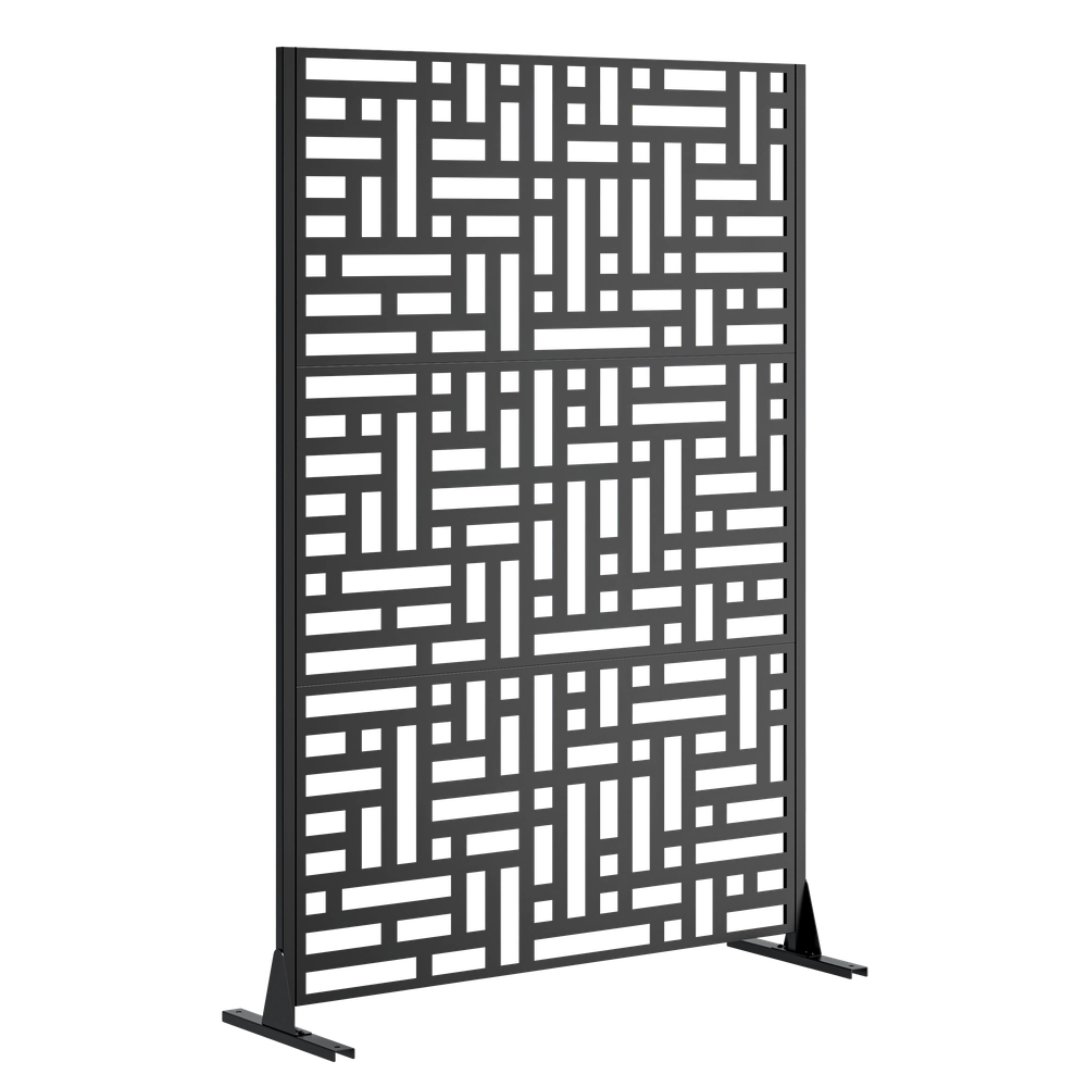 Paravento da Giardino in Metallo ¨C Xylo ¨C 183x116 cm, per Balcone, Patio e Terrazza