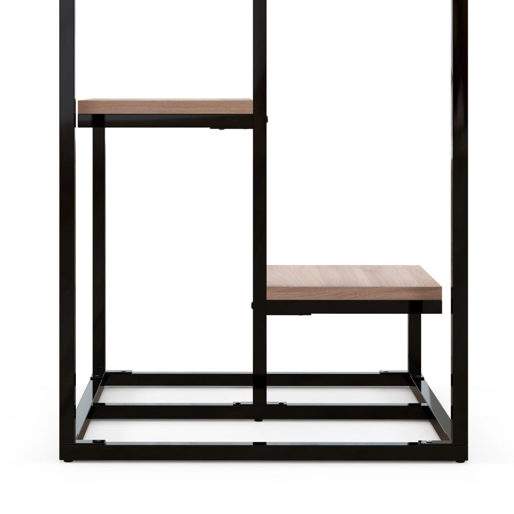 Libreria per piante scaffale in metallo e legno 4 livelli stile industriale ¨C zephmum ¨C 40x40x75.5 cm
