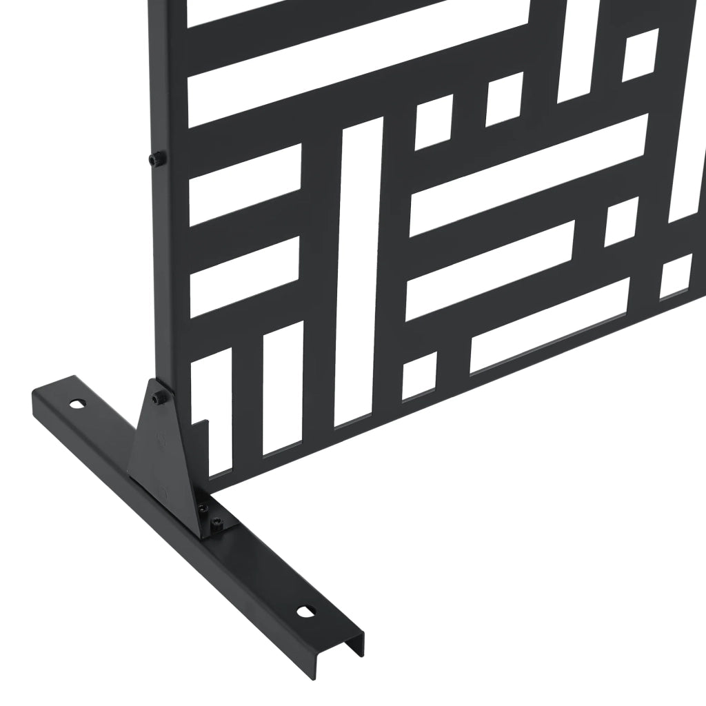 Parete divisoria in acciaio zincato per interni ed esterni 180 x 120 x 40 cm nero 03_0009272