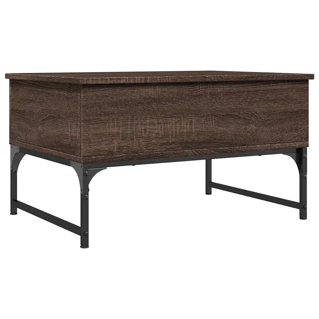Tavolino Salotto Rovere Marrone 70x50x40cm Multistrato Metallo 845375