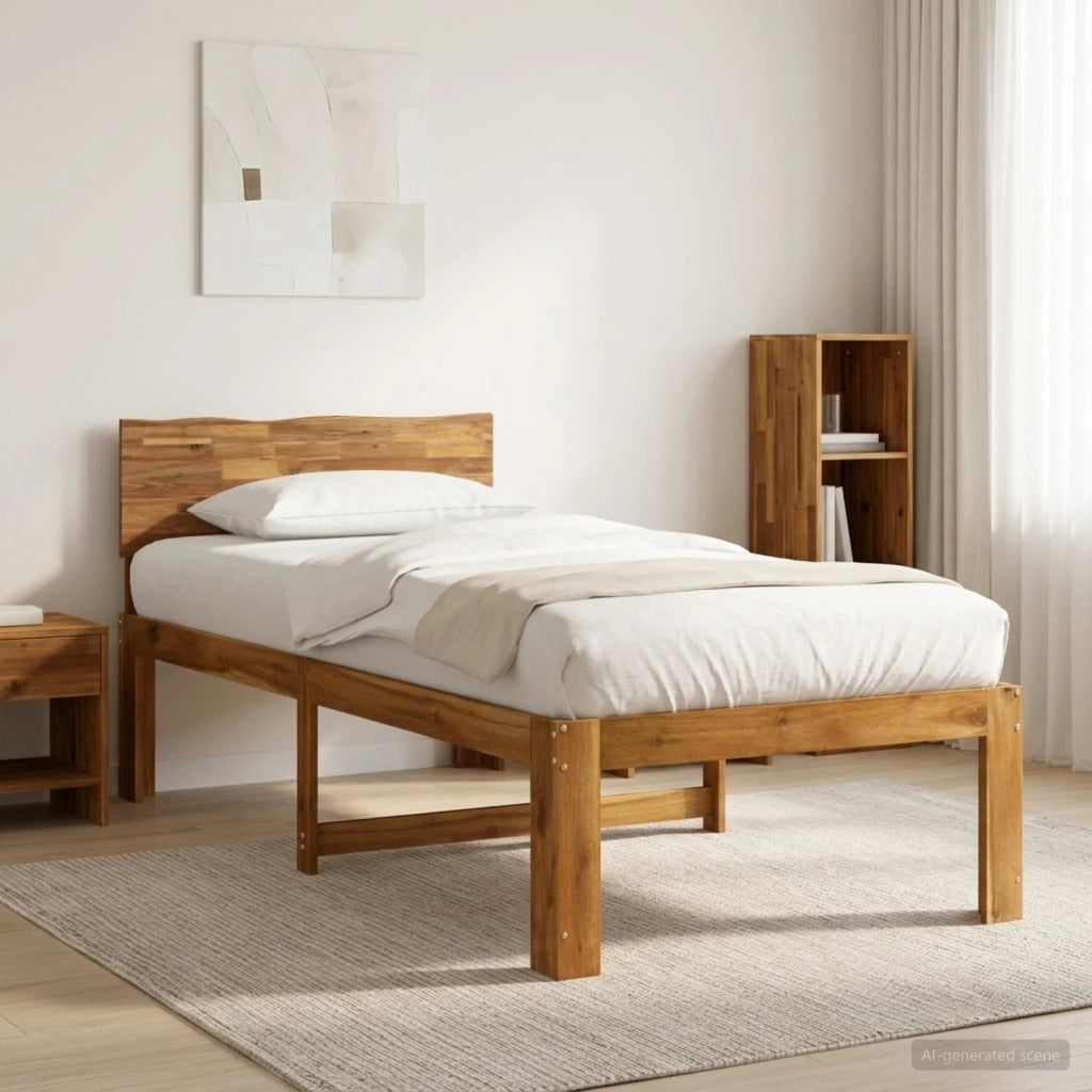 Letto Singolo con Testiera ROSTOCK Naturale 100 x 200 cm 903459