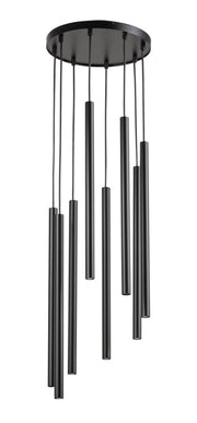 Lampada sospesa Sopel nera rotonda Ø30 8 luci G9 Sigma