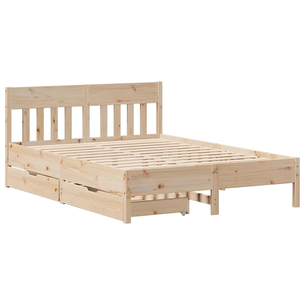 Letto senza Materasso 160x200 cm in Legno Massello di Pino 3301860