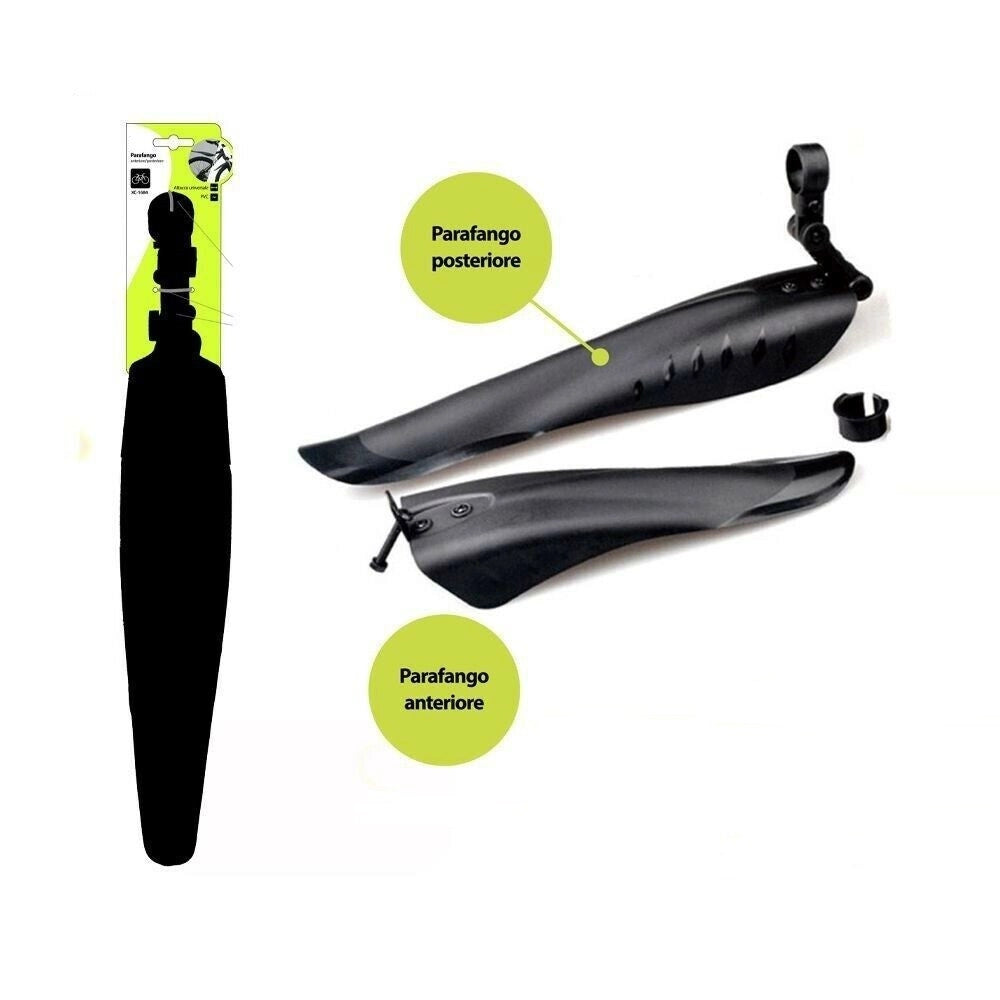 Trade Shop - Set 2 Pz. Parafango Anteriore Posteriore Universale Per Bici Bicicletta Xc-1684 -
