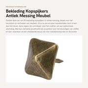 Kopspijkers in Antico Rame - 50 pezzi - Grandi Viti - Rivestimenti di Mobili - 19mm x 20mm - Punte Affilate - Spighe per Mobili
