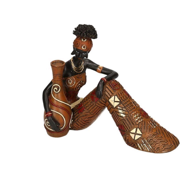 Statua resina donna africana cm 19x9,5h16