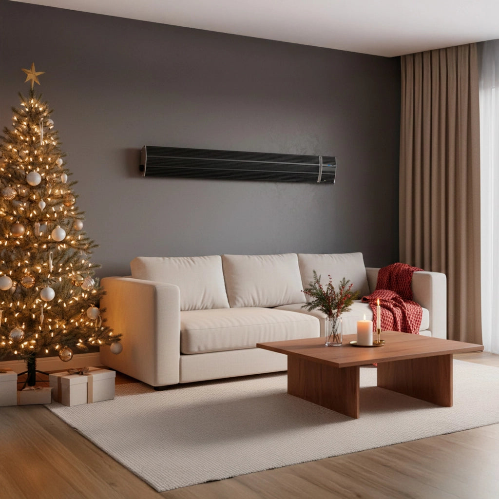 Sined Calore Nero 1500 Riscaldatore a Infrarossi In Ceramica Da 1500w Nero Nessuna Emissione Di Luce Elemento Riscaldante In Alluminio Estruso Rivestimento Ceramico Nero Telecomando Ip65
