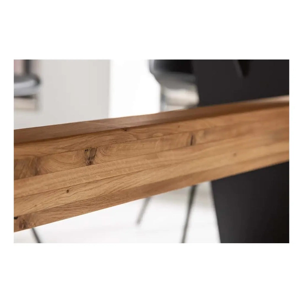 Tavolo da pranzo ZENTOR 200 cm – Piano in rovere selvatico e gambe in metallo nero – Stile industriale di alta gamma