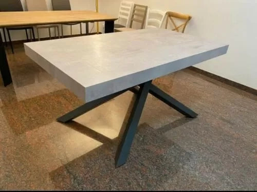 Tavolo big table nobilitato finitura beton l.180 p.100 h.77 (aperto280cm) (1614) - Mobili 2G