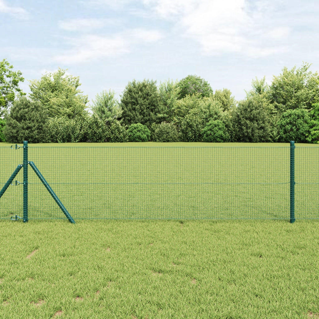 Set di Pali da Recinzione Set di 2 Verde Metallo 25 x 0.5 m