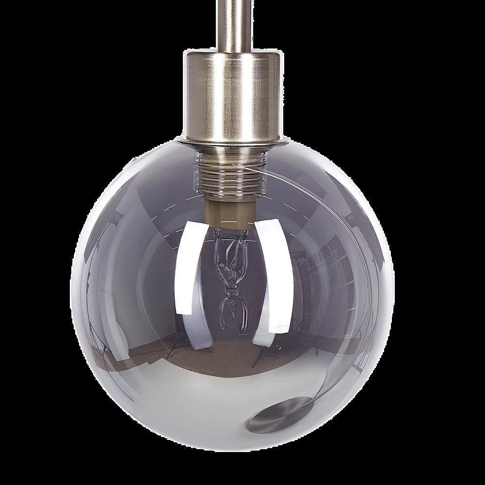 Lampada da tavolo in acciaio e vetro color argento moderna soggiorno camera da letto