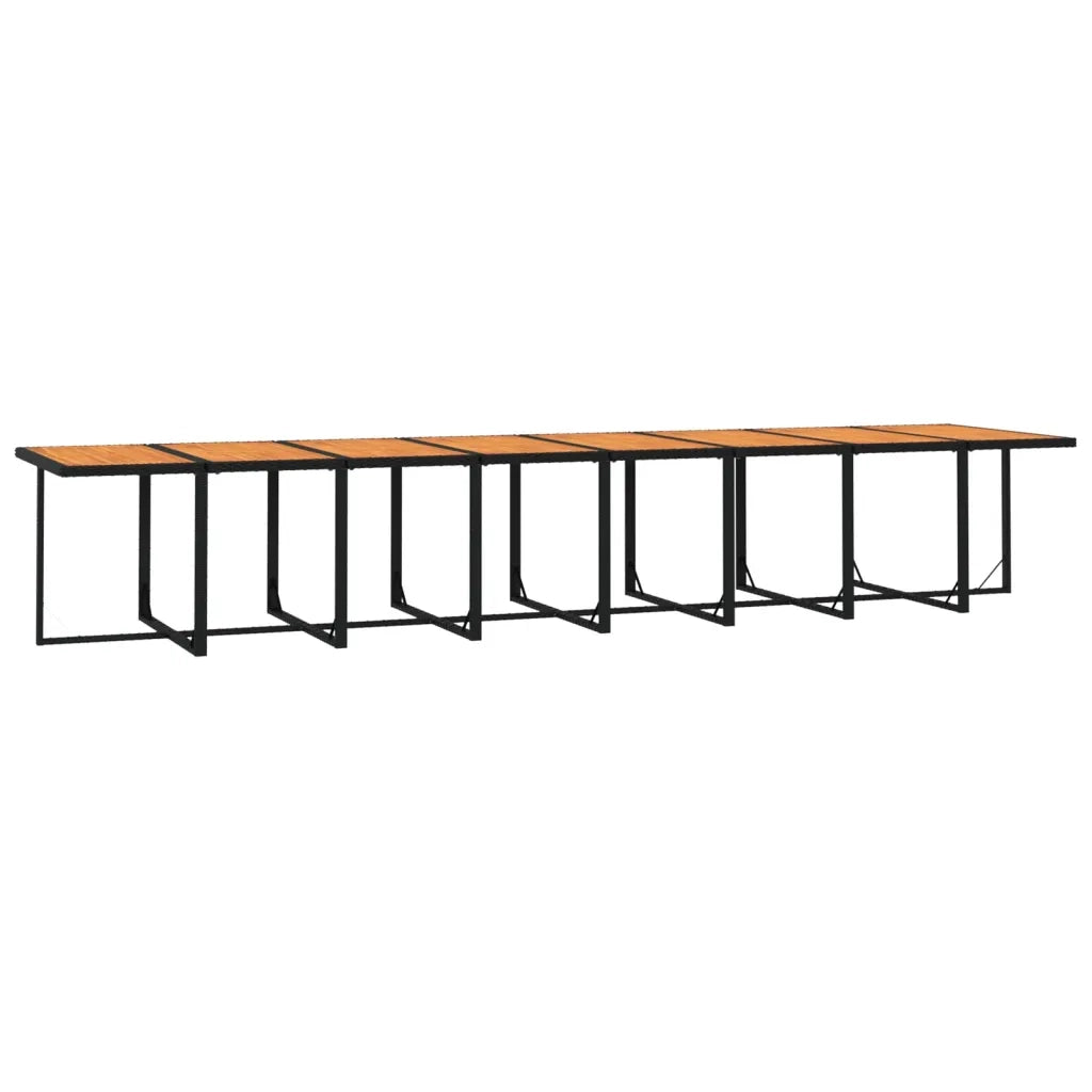 Set da Pranzo da Giardino 21 pz con Cuscini in Polyrattan Nero 3095684