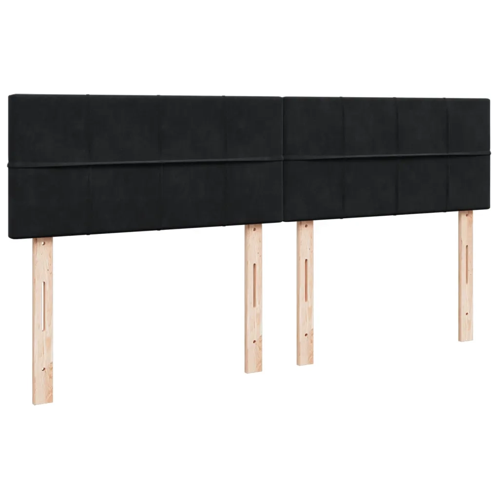 Giroletto a Molle con Materasso Nero 180x200 cm in Velluto 3286380