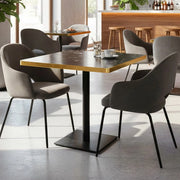 Tavolo quadrato 80x80 base nera e piano effetto marmo nero Key