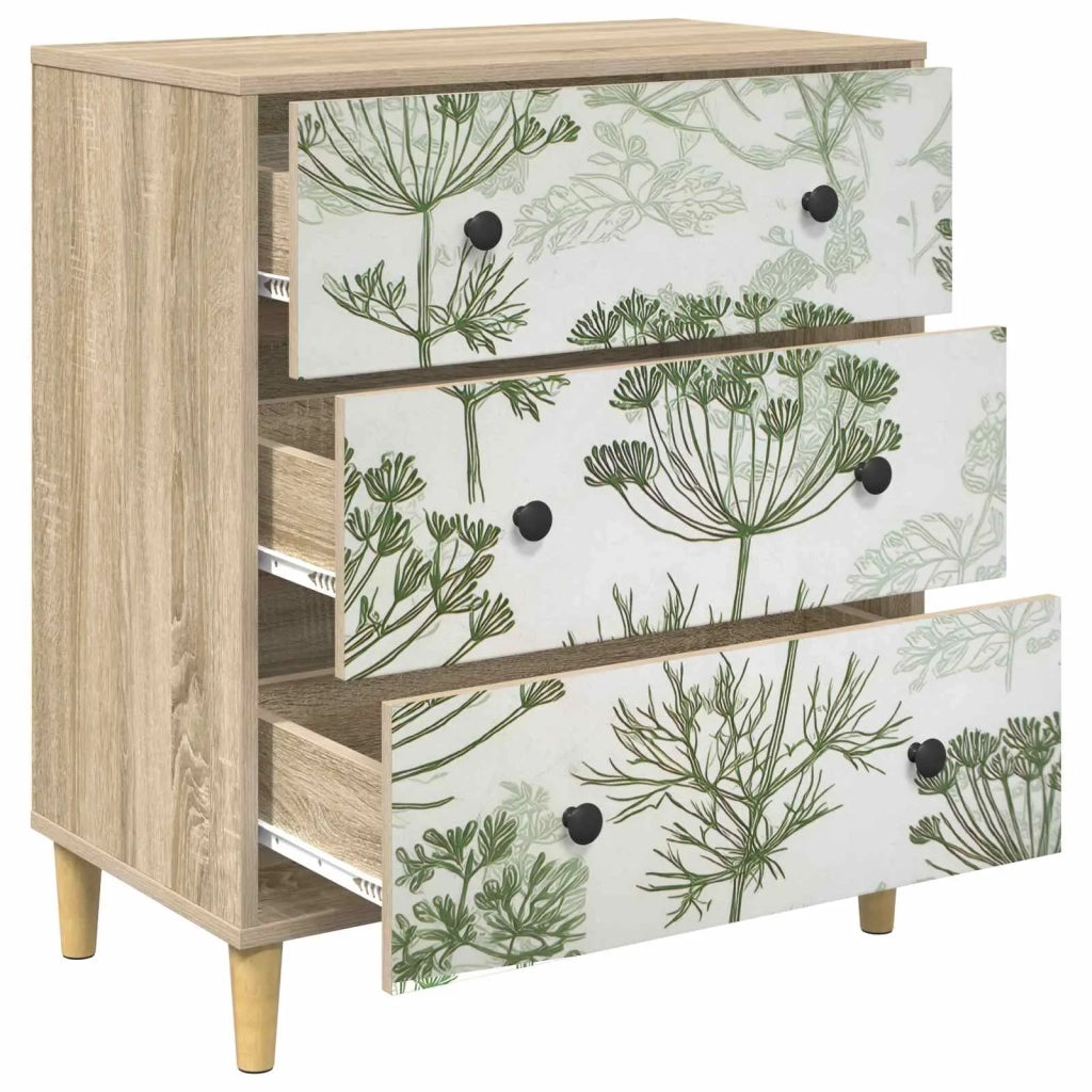 Cassettiera GOTHA Stampa di albero verde 66 x 36,5 x 75 cm 8007368