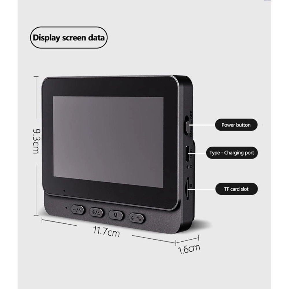 Trade Shop - Videocitofono Campanello Senza Fili Da Esterno Impermeabile Ip67 Schermo Ips 4,3'' -