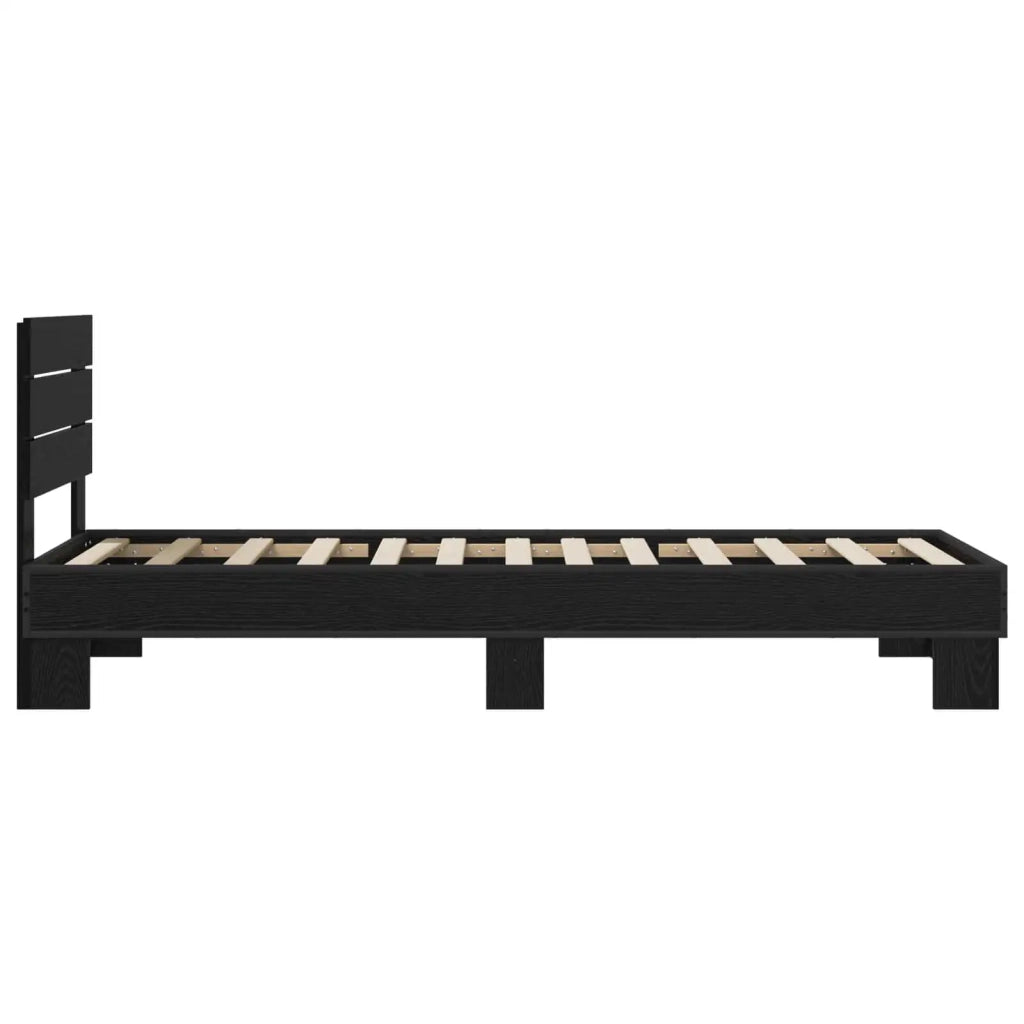 Struttura letto con testata Rovere Nero 80 x 200 cm 8009093