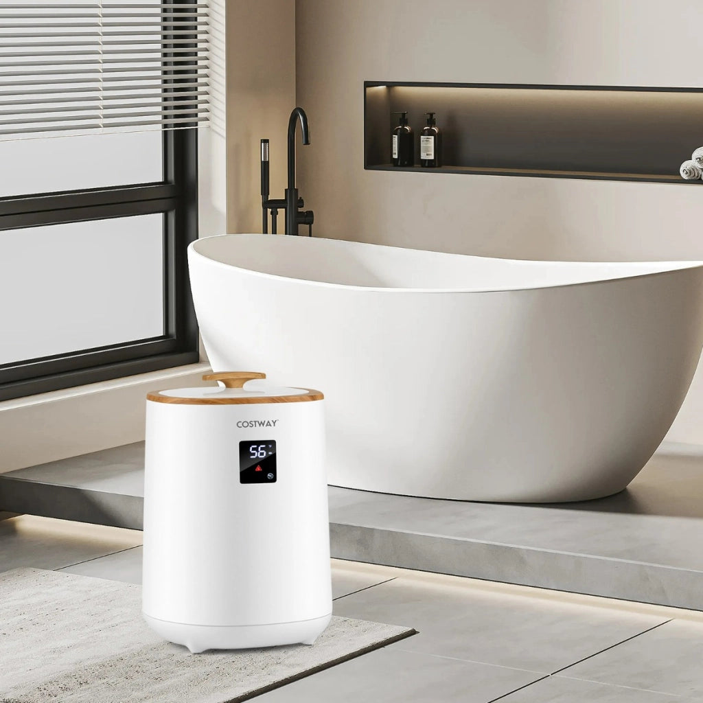 Scaldabiancheria grande da 18L con schermo LED e spegnimento automatico, Secchio portatile per asciugamani caldi