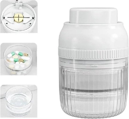 Sniditore per piccole pillole - pill splittratore portatile per anziani e bambini - organizzatore per pillole con lama per pillole e compressi - dispenser per pillole e compressi in metà o quarto