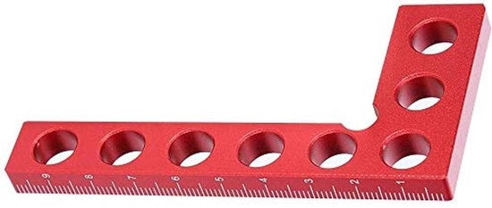 Posatore per angoli 90 gradi - Strumento per lavorazione del legno - Lega di alluminio - Resistente alla corrosione - Superficie anodizzata - Scala chiara 10 cm - Lina di angolo