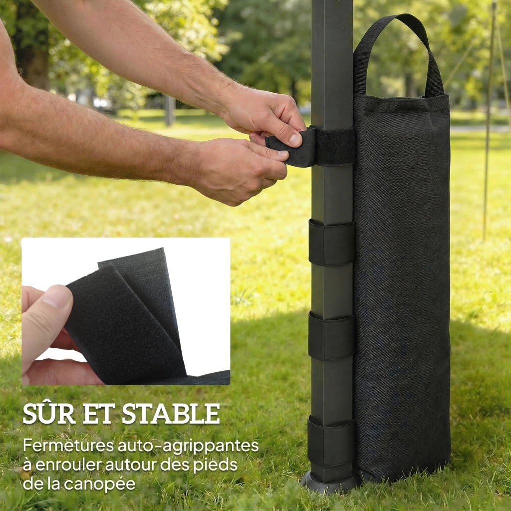 Sacca di Zavorra per Gazebo ¨C zephmum ¨C 40 kg, Tela Oxford 600D, Nero