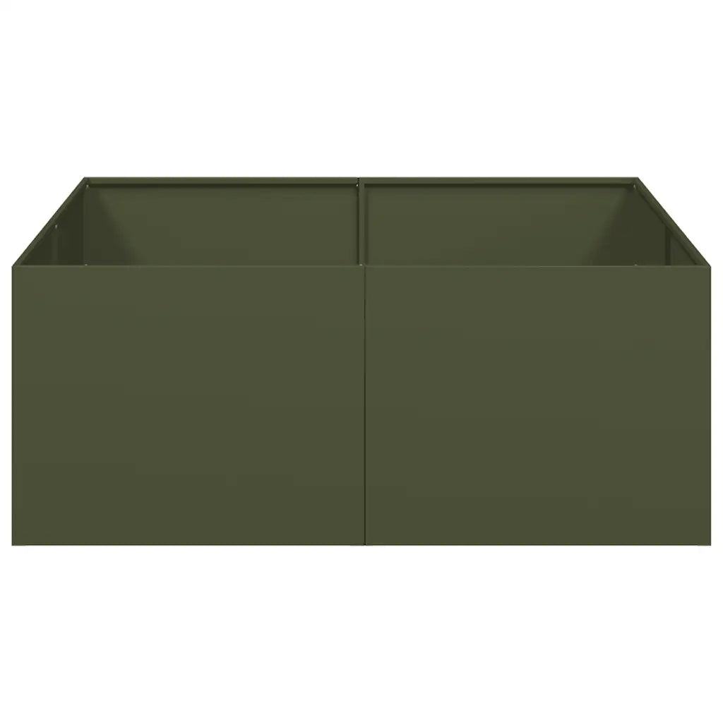 Fioriera Verde Oliva 100x100x40 cm in Acciaio 860818
