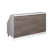 Set di mobili sottotetto Rion Grigio nobile/Bianco 140 cm Set di 2 carcasse armadio profondità 60 cm Vicco