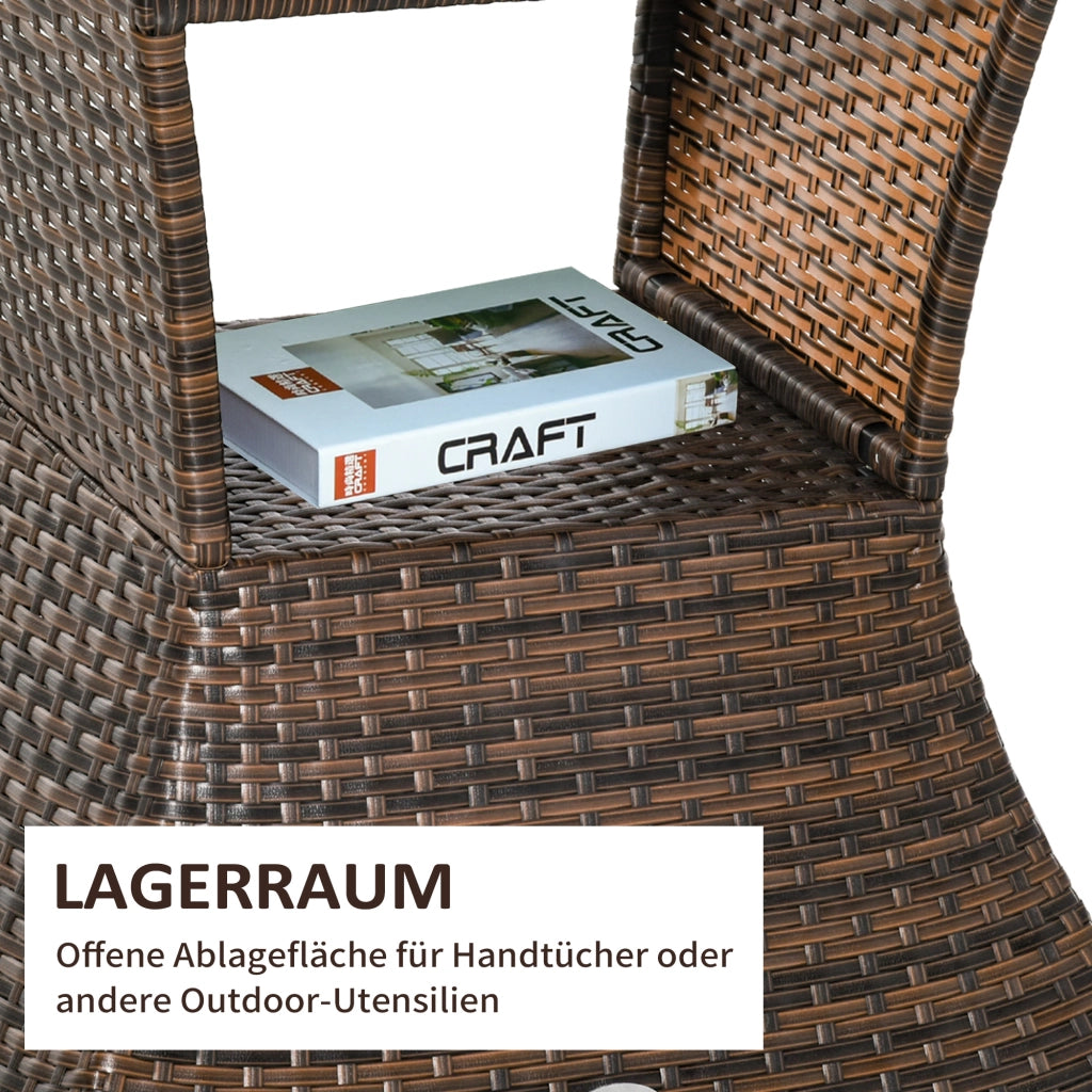 Tavolino da giardino ¨C zephmum ¨C Polyrattan marrone 54x54x55 cm