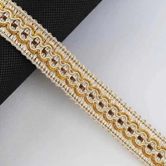 Seta a maglia manuale - Decorazione per matrimonio - 11m x 2cm - Color beige