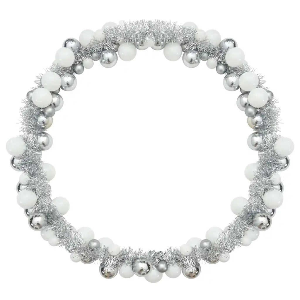 Ghirlanda di Palline di Natale Bianco e Argento 186 cm CFW3890930