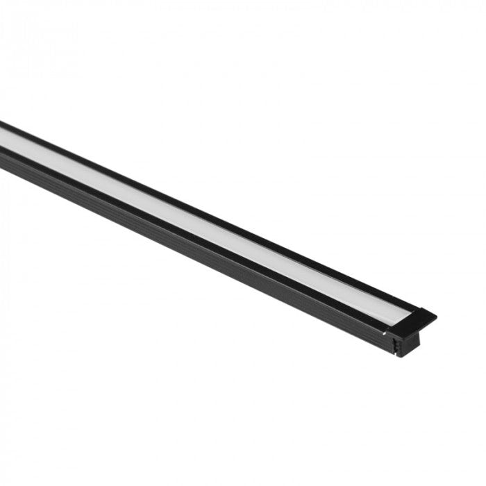 Profilo LED PW-02 da superficie nero diffusore opale 2m Ecolight