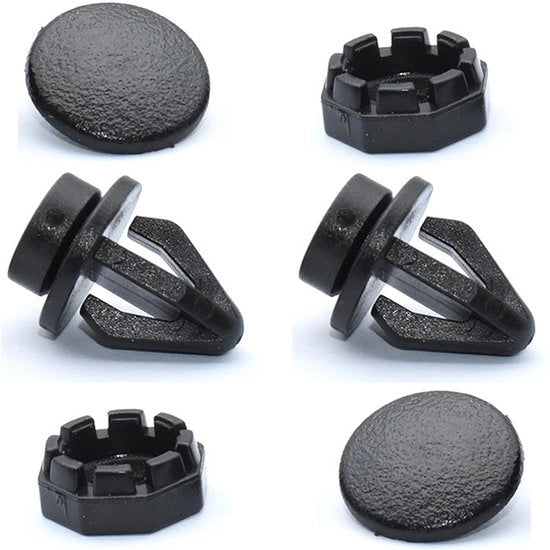 Set di clip di fissaggio da 2 pezzi - Clip di riserva 799161KA2A - Fissaggio posteriore - Compatibile con Nissan Juke 2010-2014 - Materiale in poliacetato resistente - Installazione semplice - Clip per pallet