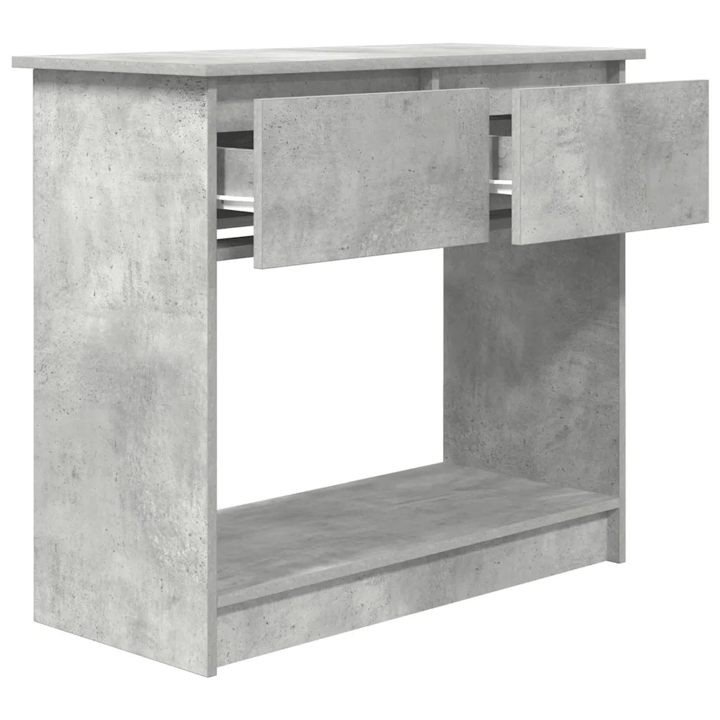 vidaXL Tavolo Consolle con Cassetti Grigio Cemento 85,5x38,5x74,5 cm