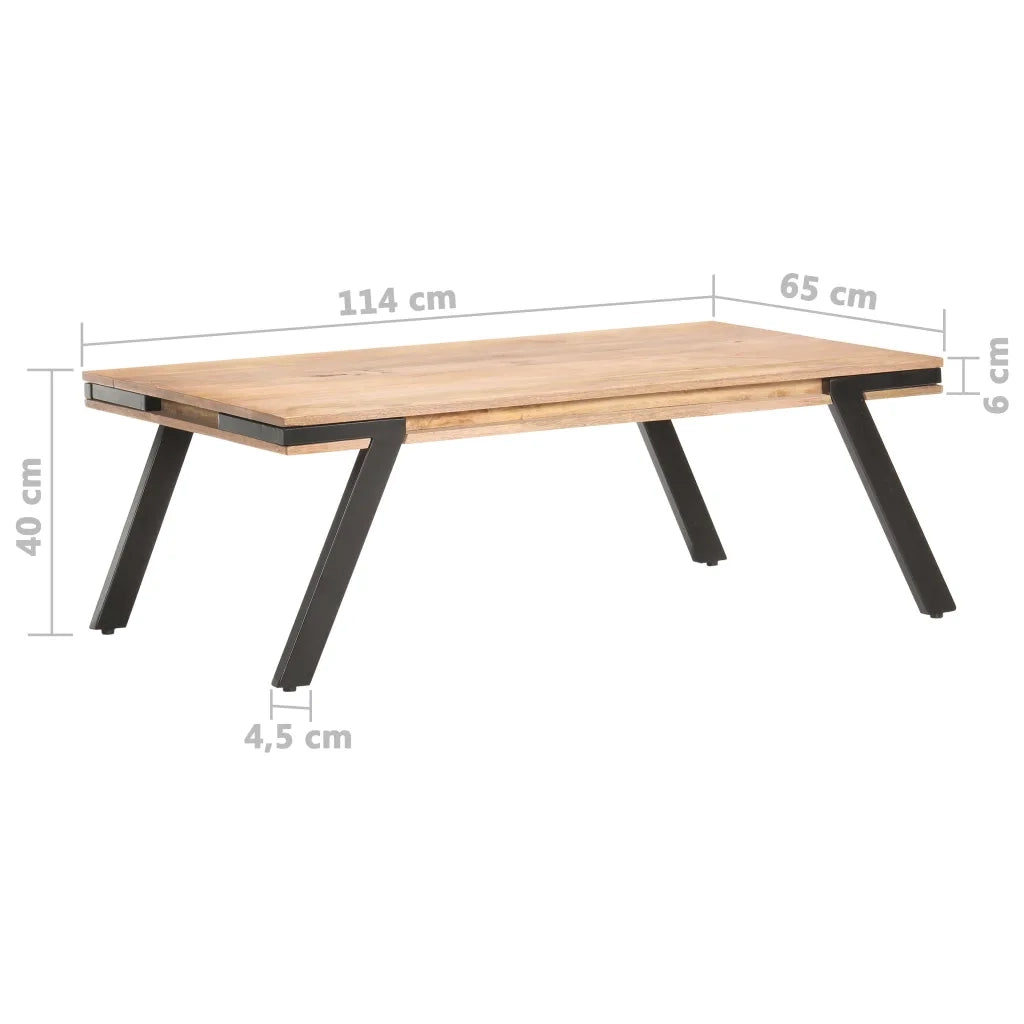 Tavolino da CaffÃ¨ 114x65x40 cm in Legno Massello di Mango