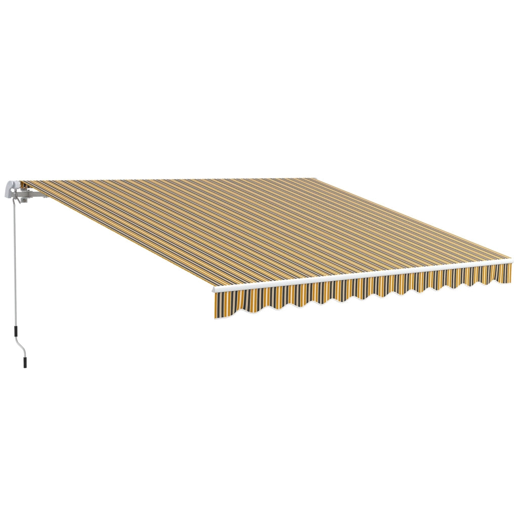 Tenda da Sole per Esterno Avvolgibile a Bracci 350x250 cm con Apertura a Manovella Giallo