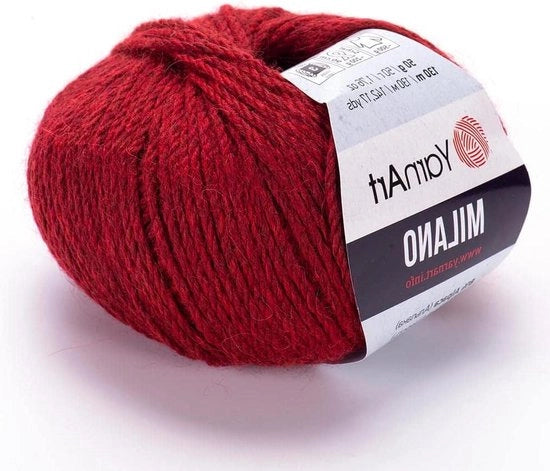 Set di filato per maglia 10 x 50 Gr 500g 8% Alpaca - 20% Lana - 8% Viscosa - 64% Acrilico - Marrone 862 - Filato morbido - Filato resistente