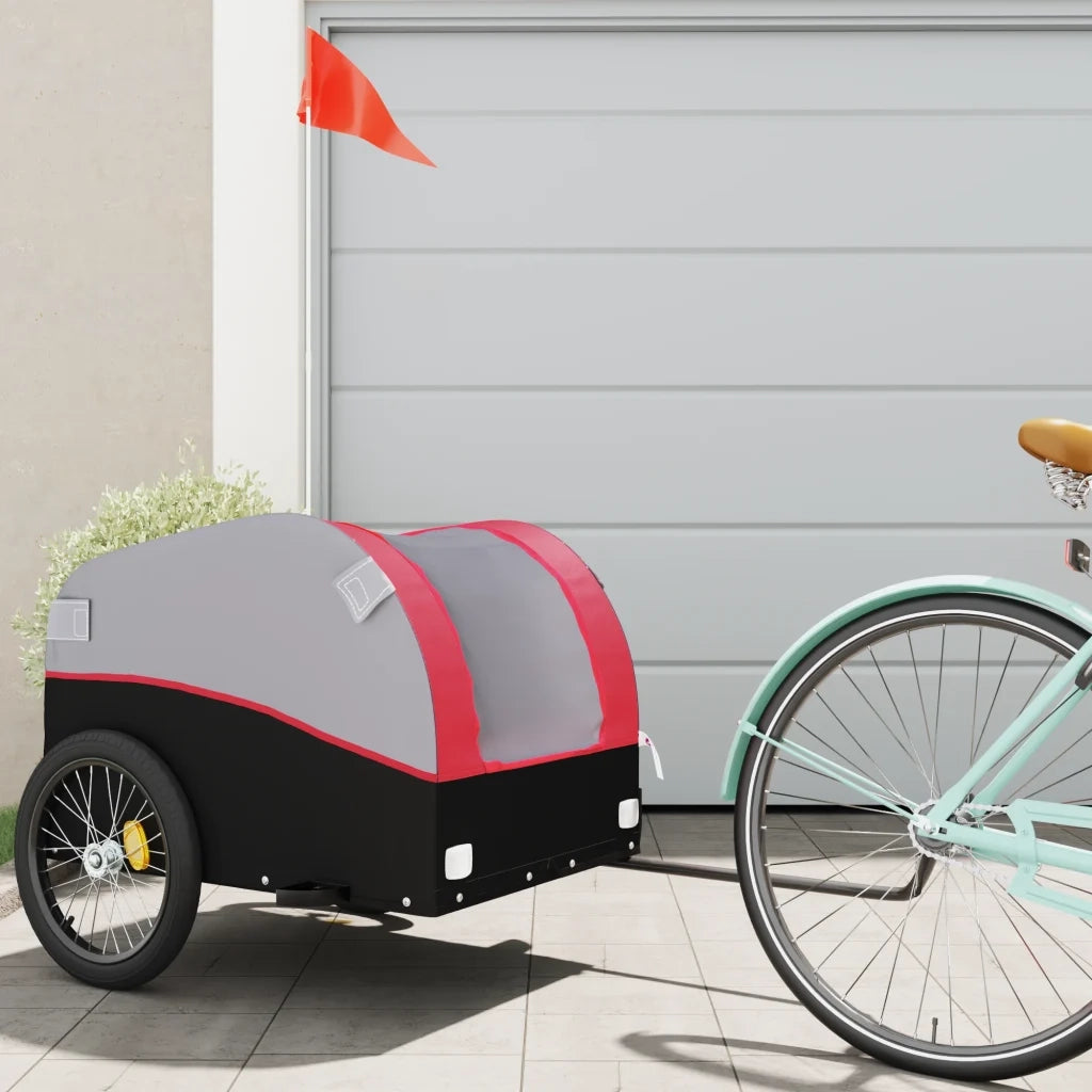 Rimorchio da Bici Nero e Rosso 45 kg in Ferro CFW9576037