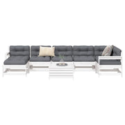 Set Divani da Giardino 8 pz in Legno Massello di Pino Bianco 3250633